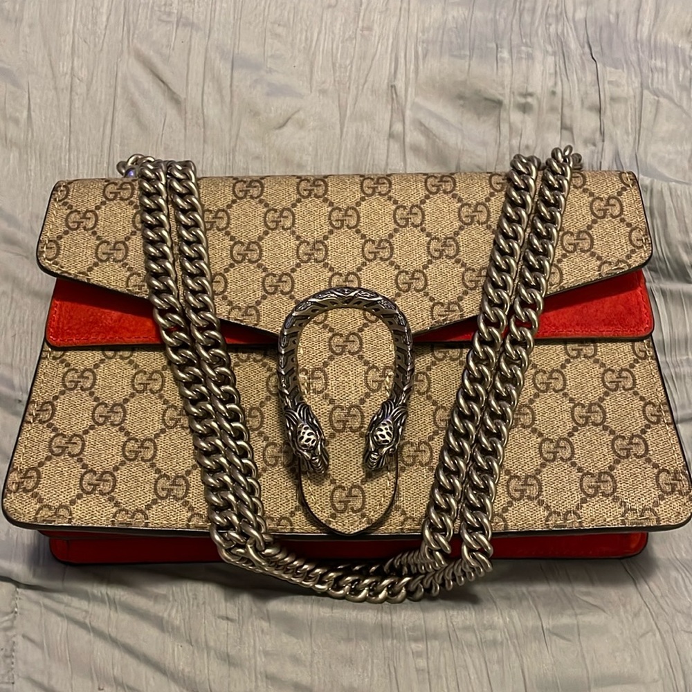 GG DIONYSUS Red GUCCI print MEDIUM bag